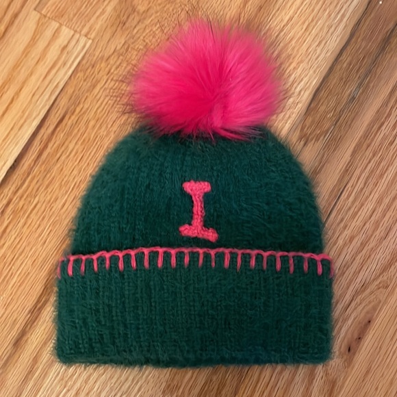 Anthropologie Fuzzy Monogram Kids Hat - Picture 2 of 5